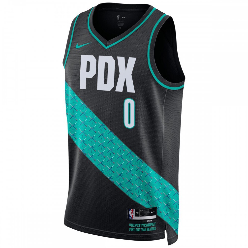 Damian Lillard Portland Trail Blazers Unisex 2022/23 Swingman Jersey - City Edition - Black-Pro Kit Vault | Brand New 26/27 Sports Jerseys